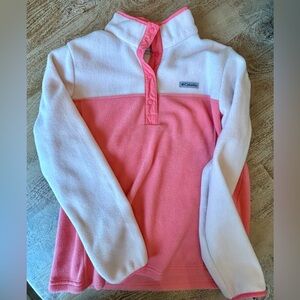 Women’s Columbia Coral and Light Pink Fleece Half Snap Pullover